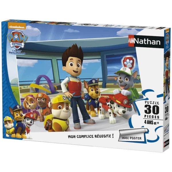 Nathan - Puzzle Enfant - 30 pièces - La Pat'Patrouille réunie - Fille ou garçon dès 4 ans - Puzzle de qualité supérieure - Carton épais et résistant - Action & Aventure - 86354