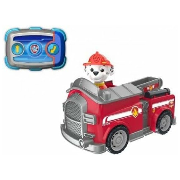 Coffret Pat Patrouille - Camion de Pompier Rouge rc Marcus - véhicule radiocommande Pat Patrouille - Set Jeu Enfant et Carte Tigre