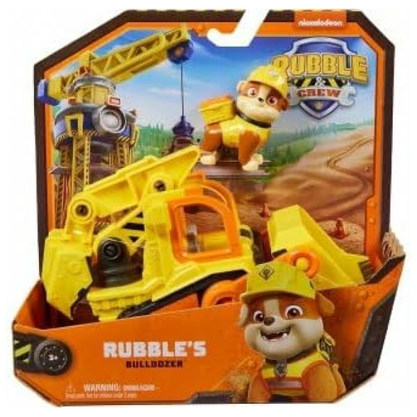 Coffret pour Pat Patrouille Collection Ruben et Compagnie - Ruben + Camion tractopelle - Set Figurine et véhicule + 1 Carte Tigre