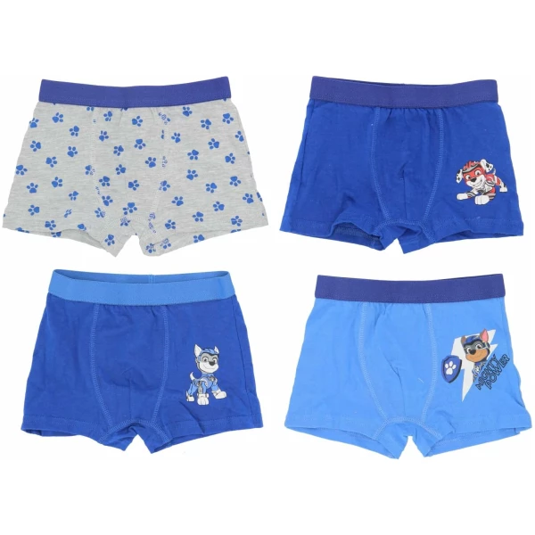 Paw Patrol Spiderman Lot de 4 boxers pour garçon avec différents motifs Sous-vêtements pour enfant 98-140 cm