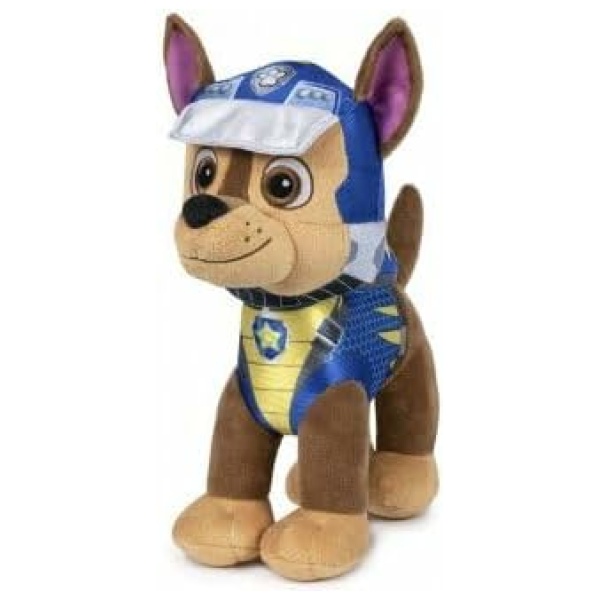 Peluche Chase 30 cm Chiot Policier - pour Pat Patrouille Dino rescu - Doudou Chien Heros - Set Jouet Enfant et Carte Animal